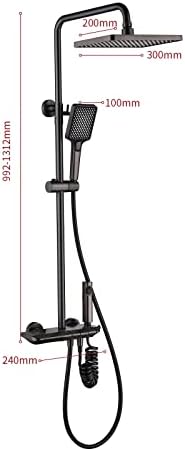 Thermostatic Shower System with 3 Modes Handheld and Bidet Sprayer Black