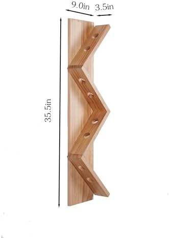 Stylish Wall-Mounted Pine Wine Rack With 8 Bottle Capacity