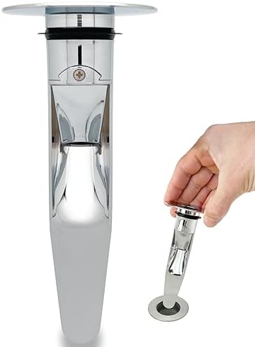 DrainFunnel Chrome Sink Drainer for Hair Clog Prevention