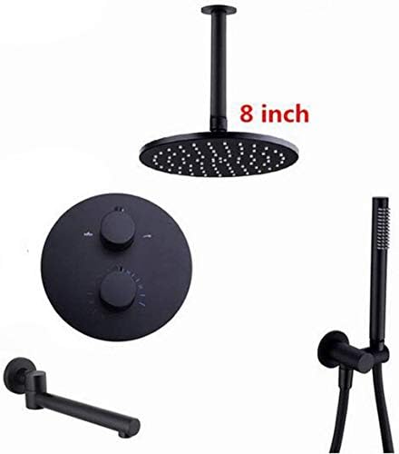 Luxury Shower Set with Thermostatic Brass Black Shower System