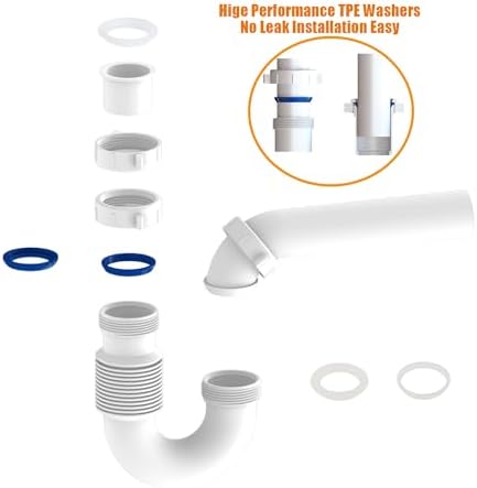 Variimage Flexible P Trap for Kitchen and Bathroom Sinks