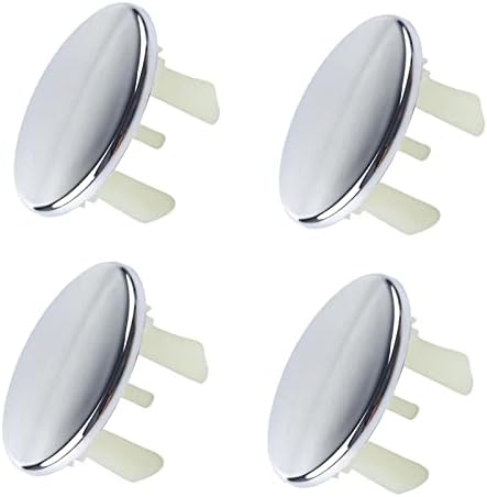 4 Pack Silver Sink Overflow Covers for Bathroom and Kitchen