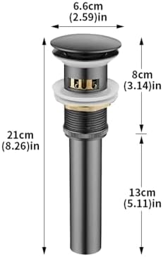 YZZY Vessel Basin Pop-up Drain with Overflow and Hair Catcher