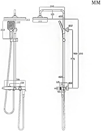 uhyOHF Thermostatic Rain Shower Combo Set