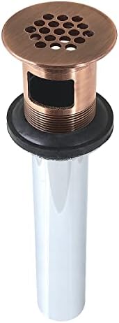 Kingston Brass KB500AC Trimscape Grid Drain with Overflow Antique Copper