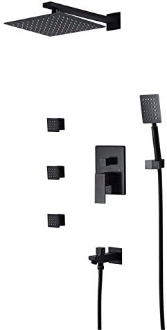 Rain Shower System with 10 Inch Square Head and Body Jets