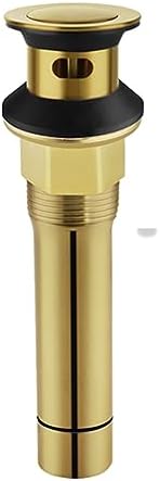 PARLOS Pop Up Sink Drain Stopper with Overflow Brushed Gold