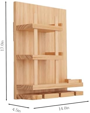 Wall-Mounted Wine Rack with 3 Cup Holders