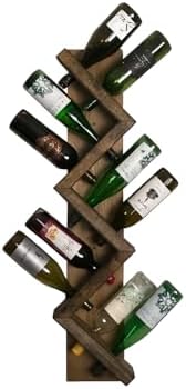 Zig Zag Wine Rack Wall Mounted - Dark Walnut