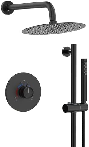 YAWWALK 2-Spray Wall Mount Dual Handheld Shower Head in Matte Black