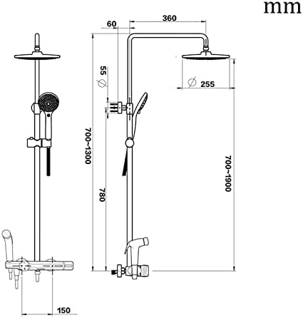 Rain Shower System with 10 Inch Head and 3 Modes