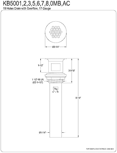 Kingston Brass KB500AC Trimscape Grid Drain with Overflow Antique Copper