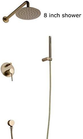 Brushed Gold Solid Brass Rain Shower Combo Set