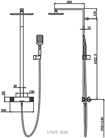 Thermostatic Shower System with 3 Spray Modes