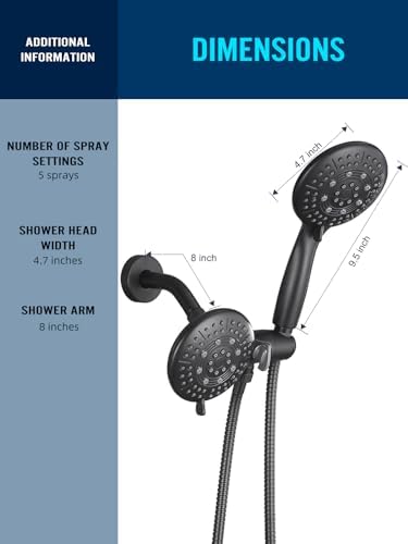 Cobbe 48-Setting 3-Way Shower Head Combo - Black 1