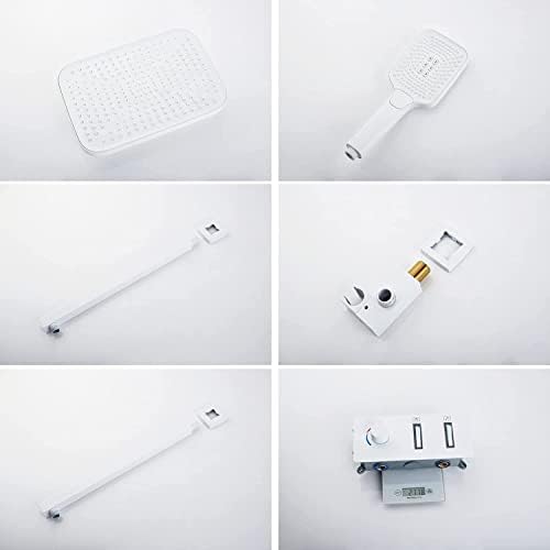 White Brass Rainfall Shower System Set