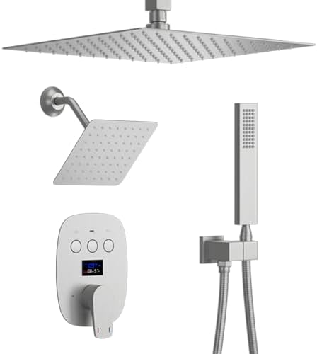 KATAIS Brushed Nickel Shower System with Digital Display 1