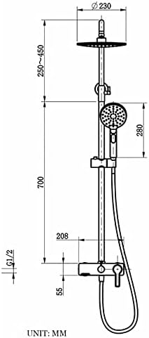 uhyOHF Rain Shower System Set with Handheld and 9 Head