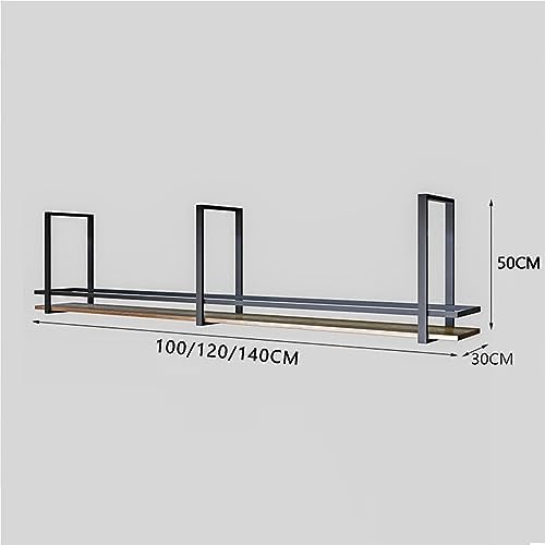 Ceiling Floating Shelves with 2 Tiers Wine Storage Rack