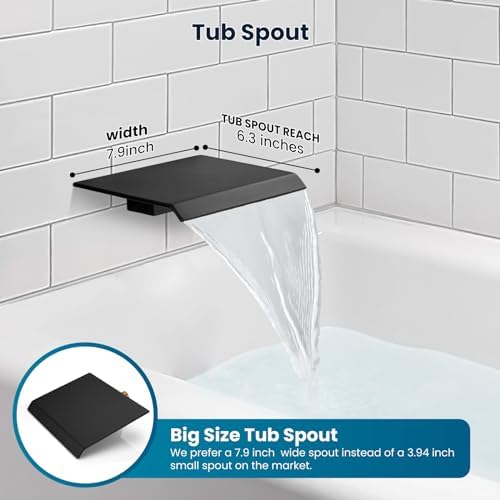 Gotonovo 10 Inch Rain Shower Faucet System with Matte Black Finish