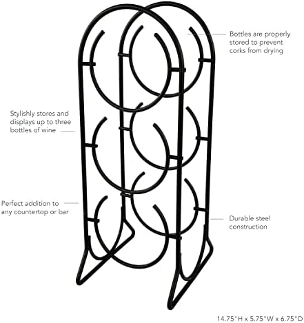 Spectrum Diversified Horseshoe Wine Rack 3 Bottle Black