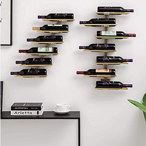 Simple Modern Wall-Mounted Wine Rack in Gold