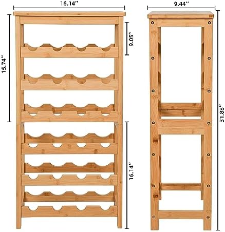 VASMIA 6-Tier Bamboo Wine Rack for 24 Bottles