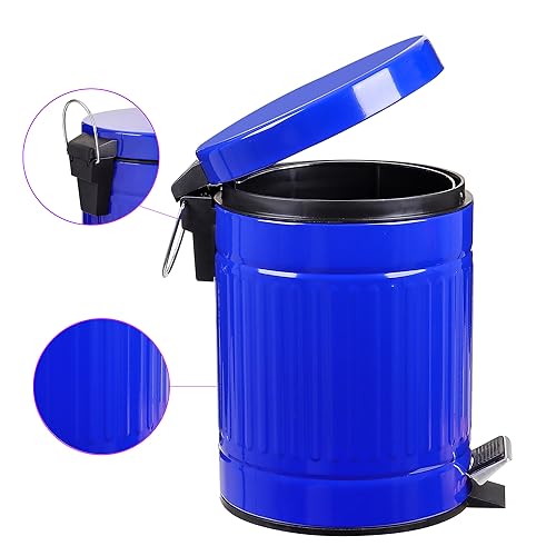 5L Round Step Pet Trash with Lid Mini Metal Pedal Bin