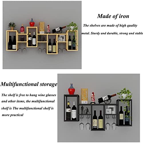 Elegant Gold Floating Wall Wine Rack