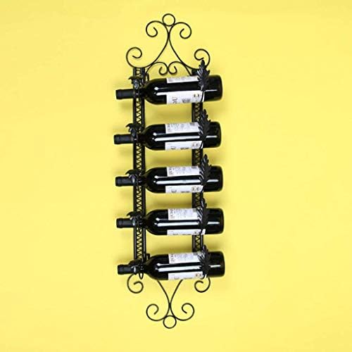 LASEVE Wall Mounted Wine Rack 5 Bottle Hold Rustic Industrial Style