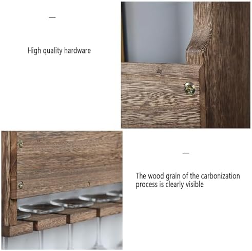 ERICAT Wall Mounted Wood Wine Rack for 6 Bottles