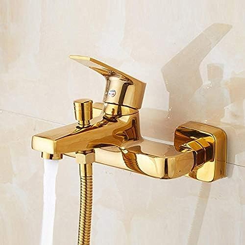 TECKI Gold Two Headed Shower Set with Rain Heads