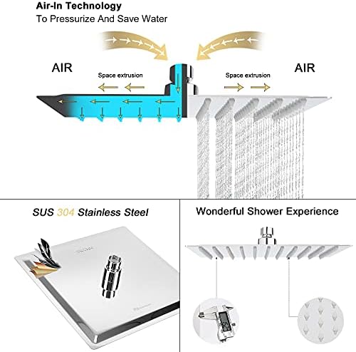 NearMoon 10 Inch Rain Shower Head with Chrome Finish 1