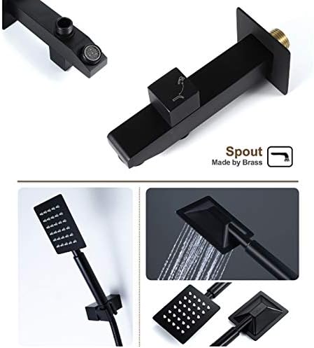 Rain Shower System with 10 Inch Square Head and Body Jets