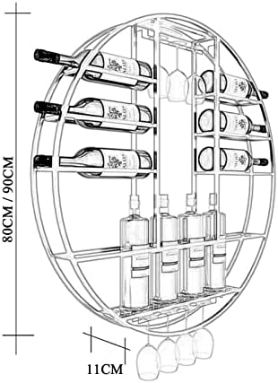 Pimex Wall-Mounted Wine Rack with Stemware Holder Black 80x11x80cm