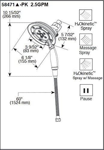 Delta Faucet 4-Spray PowerDrench Shower Head with Hose and Magnetic Docking