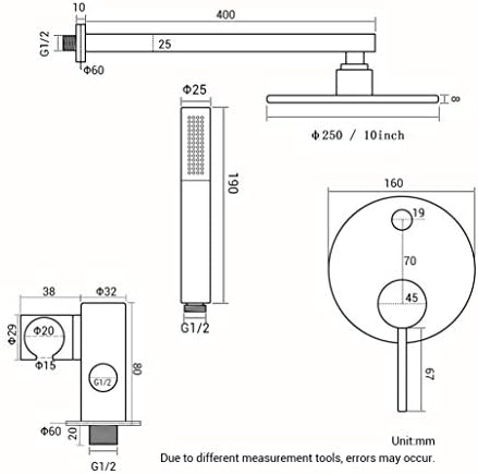 Brushed Rose Gold Brass Shower Trim System Set