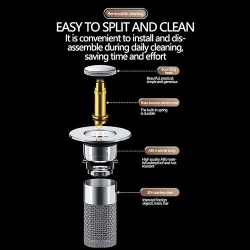 Universal Stainless Steel Drain Strainer with Copper Core 1pc