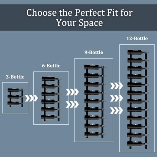 Wine Stack 6-Bottle Black Metal Wall Wine Rack
