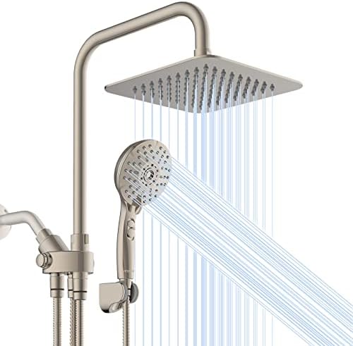 Ryamen Dual Shower Head Combo with 6 Settings Adjustable Slide Bar
