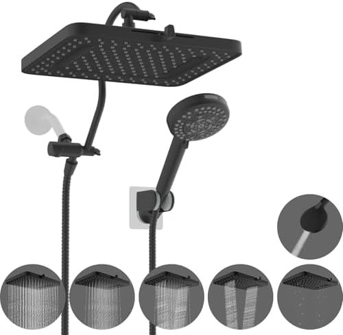 Hibbent 13 Rain Shower Head with 5 Modes and 12 Extension Arm