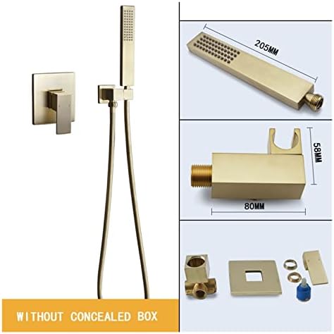 Hidden Waterfall Bathtub Faucet with 3 Modes Shower Set