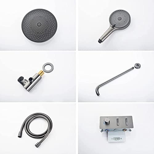 White Wall Mounted Shower Faucet Set with Rain and Handheld Heads