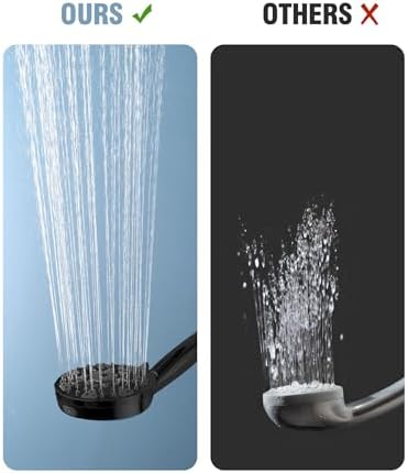 BOWGER High Pressure Handheld Shower Head with 7 Modes - Matt Black