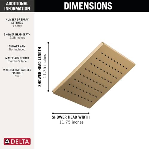 Delta 52159-CZ Rain Shower Head Champagne Bronze