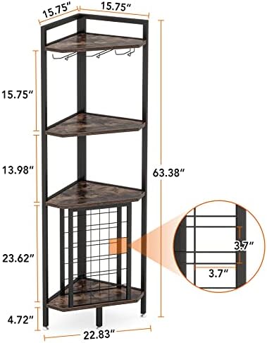 Tribesigns 4 Tier Industrial Corner Wine Rack