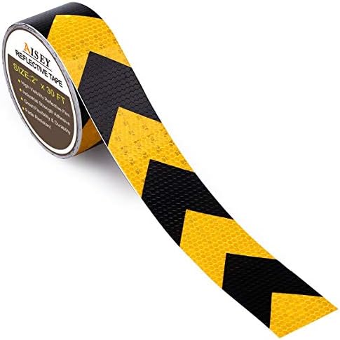 AISEY 2 X 30ft Reflective Safety Tape Yellow Black