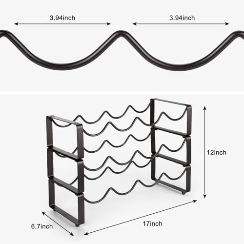 Carperipher 3 Tier Metal Wine Rack with 12 Bottles Capacity