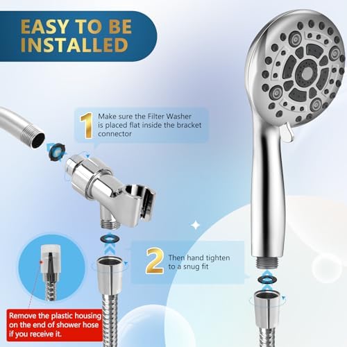 DAKINGS 6 Spray Modes High Pressure Handheld Showerhead Set