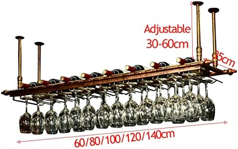 Ceiling Hanging Bar Wine Rack with Glass Holder
